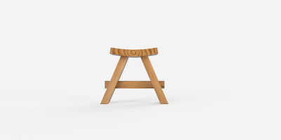 Japanese Stool 1/2 3d fusion 360 japanese stool wood