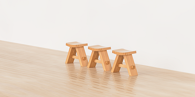 Japanese Stool 2/2 fusion 360 japanese stool wood