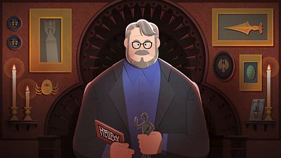 Guillermo del Toro 2d 2d animation after animation animationstudio art character deltoro design effects filmaker guillermo illustration loop mograph movie