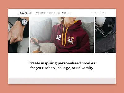 Desktop homepage design for HoodieHut desktop home page hoodies landing page web design website website design