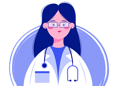 Doctor 2d character design doctor flat illustration girl graphic help hospital illustration job medical nurse people professional treatment vector web website woman