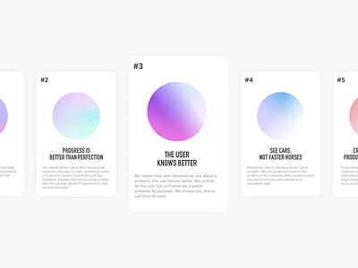 Design Values 2021 cards design design principles design values gradient minimal quotes ui values