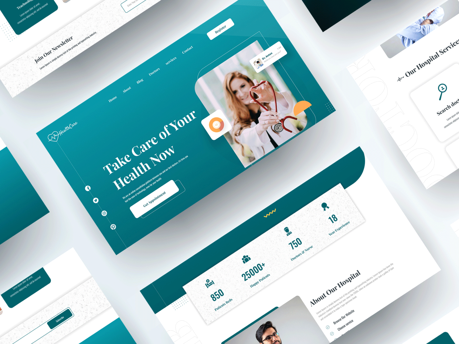 Doctor - Website Design body branding clean clinic design doctor drug health healthcare hospital landing page medical medical center medicine service specialist ui uidesign web web design