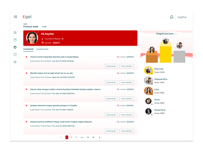Leaderboard_UI assignment education education website leaderboard rank student study tasks ui ux uidesign