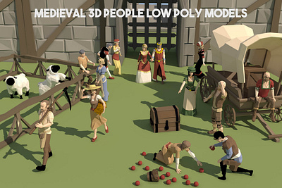 Free Medieval 3D People Low Poly Pack 3d 3d art gamedev low low poly low poly lowpoly lowpolyart medieval models people