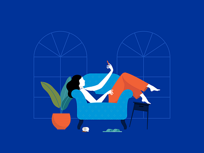 Shot#170 flatcolors illustraion minimalistic selfie vector youngwoman