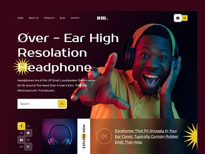 Headphone E-Commerce UI Exploration 2021 trend app audio bluetooth dark ui e commerce e commerce shop headphone mobile modern ui music sound speaker system ui ux web web design website wireless