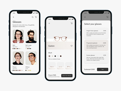 eCommerce Store App Design Concept cemilhan clean commerce e commerce ecommerce eyewear glasses minimal mobile online shop online store shop store ui ux