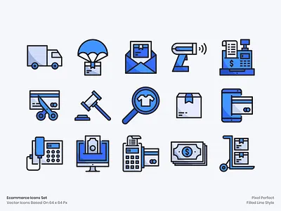 Ecommerce Icons Set app ecommerce filled line icon a day icon design iconography icons set illustration online shopping outline color ui icon user interface vector web