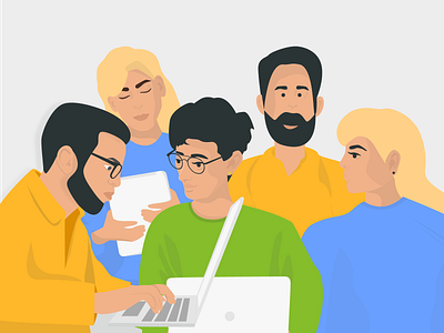 Team Page Illustration WebWave communication hero design illustraion ilustrator software team team work web design website creator