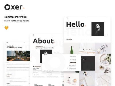 Oxer - Minimal Portfolio Sketch Template blog clean creative design elegant free figma free sketch html5 minimal modern personal photography portfolio presentation product template ui ux