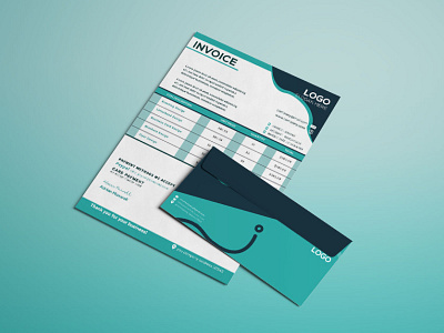 Business Envelope & Invoices design automatic calculation blue clean elegant corporate creative customizable design elegant excel invoice invoice multicolor