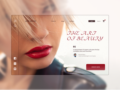 Love Inspiry - Landing page branding cosmetics design lipstick minimal ui web