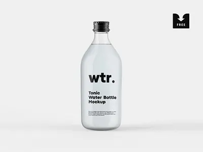 Freebie: Tonic Bottle Mockup bottle download free freebie glass mockup pixelbuddha psd template tonic water