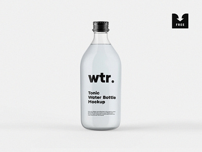 Freebie: Tonic Bottle Mockup bottle download free freebie glass mockup pixelbuddha psd template tonic water