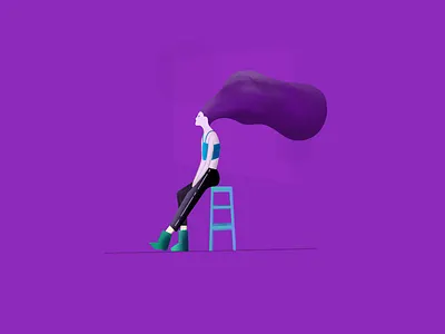 Flowing Hair 2d art creative design gradient hair illustration illustrator model procreate shot simple vector