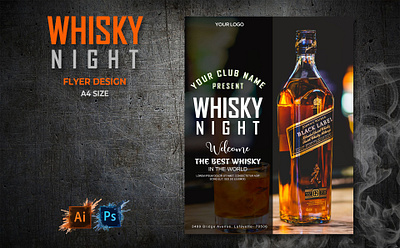 Whisky Party Center Flyer Design awesome branding business flyer corporate corporate flyer design flyer flyer design illustration party wow