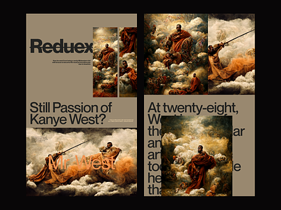 Reduex:Kanye art concept editorial kanye kanye west midjourney ui ux web