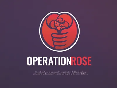 Operation Rose charity logo flower logo logo logo design logo design branding logomark purple red rose logo