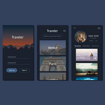 Traveler app appdesign design graphicdesign skechapp ui uidesign web