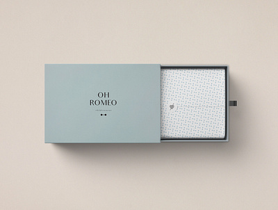 Oh Romeo Packaging box brand design brand identity branding design fashion brand giftbox logo logodesign minimal packaging packagingdesign tissue paper