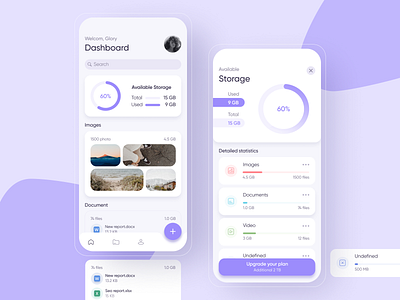 Storage concept for mobile app app dashboad design figma mobile app mobile design storage app ui ux