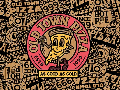 PIZZA BOX v2 badge branding character hotbox identity illustration lettering packaging pizza pizza box typography