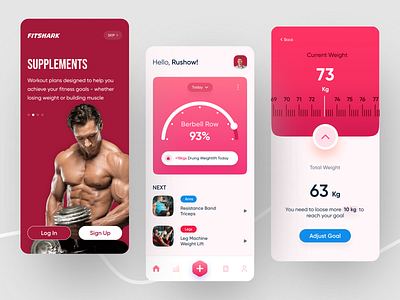 Fitness Tracker App design Concept activity coach excercise fitness fitness app fitness tracker gym gym app health app healthcare healthy running running app sports tracker trainer weight weightloss workout workout app