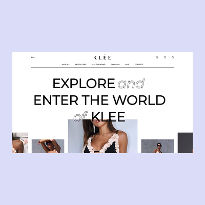 KLEE SWIMWEAR — Branding and E-commerce website. Full animation animation blvk concept design e-commerce fashion illustration logo ui ux white