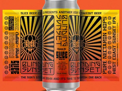 Blinding Sunset V2 badge beer branding brethren craft beer identity illustration logo packaging typography