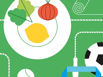 U magazine, UCLA school of medicine / 2020 food health illustrator minimal minimalism simple vector veggies wacom workout