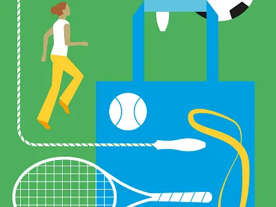 U magazine, UCLA school of medicine / 2020 editorial exercise icon illustration illustrator simple sports vector wacom workout