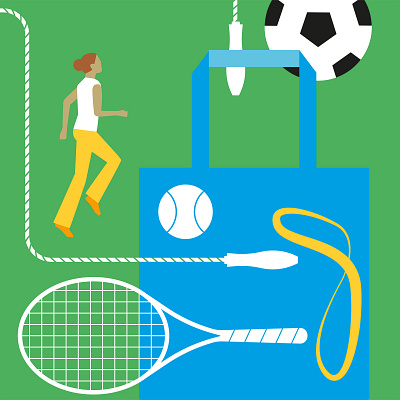 U magazine, UCLA school of medicine / 2020 editorial exercise icon illustration illustrator simple sports vector wacom workout