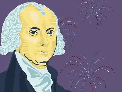 James Madison flat illustration vector