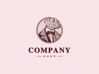 Dog Gentleman Vintage Logo branding design icon illustration logo vector