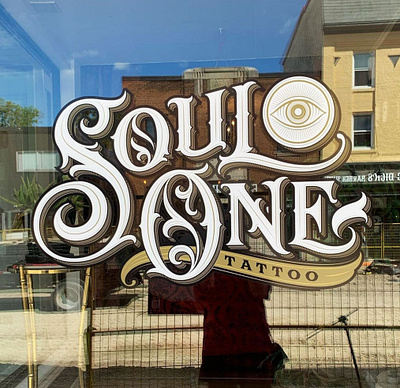 Soul One Tattoo branding custom lettering design hand lettering lettering logo logotype type typography vintage