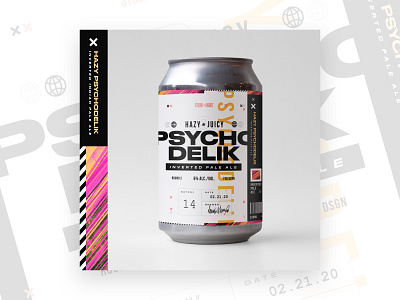 Psychodelik Inverted Pale Ale agency beer branding beer can branding branding and identity brutalism can craft beer grid instagram label packaging mockup typography visual design visual identity