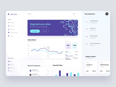 Alpha Store - Dashboard UI Concept analytics charts clean clean design clean ui dashboard dashboard app dashboard design dashboard template dashboard ui graphs modern ui store dashboard wide