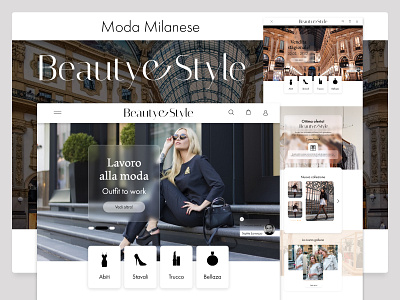 Beauty & Style design ecommerce ecommerce design fashion fashion design fashion ecommerce glassmorphism icon landing page landing page design typography ui ui design ux web web design web ui webdesign website