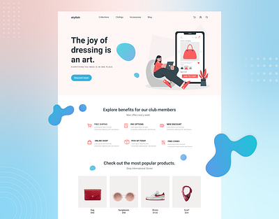 Stylish Landing page behance creative design dribbble ecommerce fashion fashion brand figma figma design homepage illustration landing page designer shopping ui ui design ux ux ui designer web design website website designer