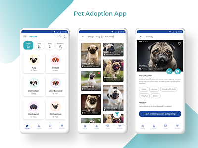 Pet adoption mobile app app design minimal pet app ui ui design uiuxdesign ux uxdesign