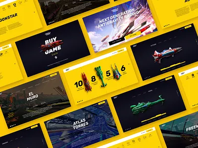 Desktop version of Formula Fusion landing art flat formula fusion futuristic landing racing tracks vehicles video game web