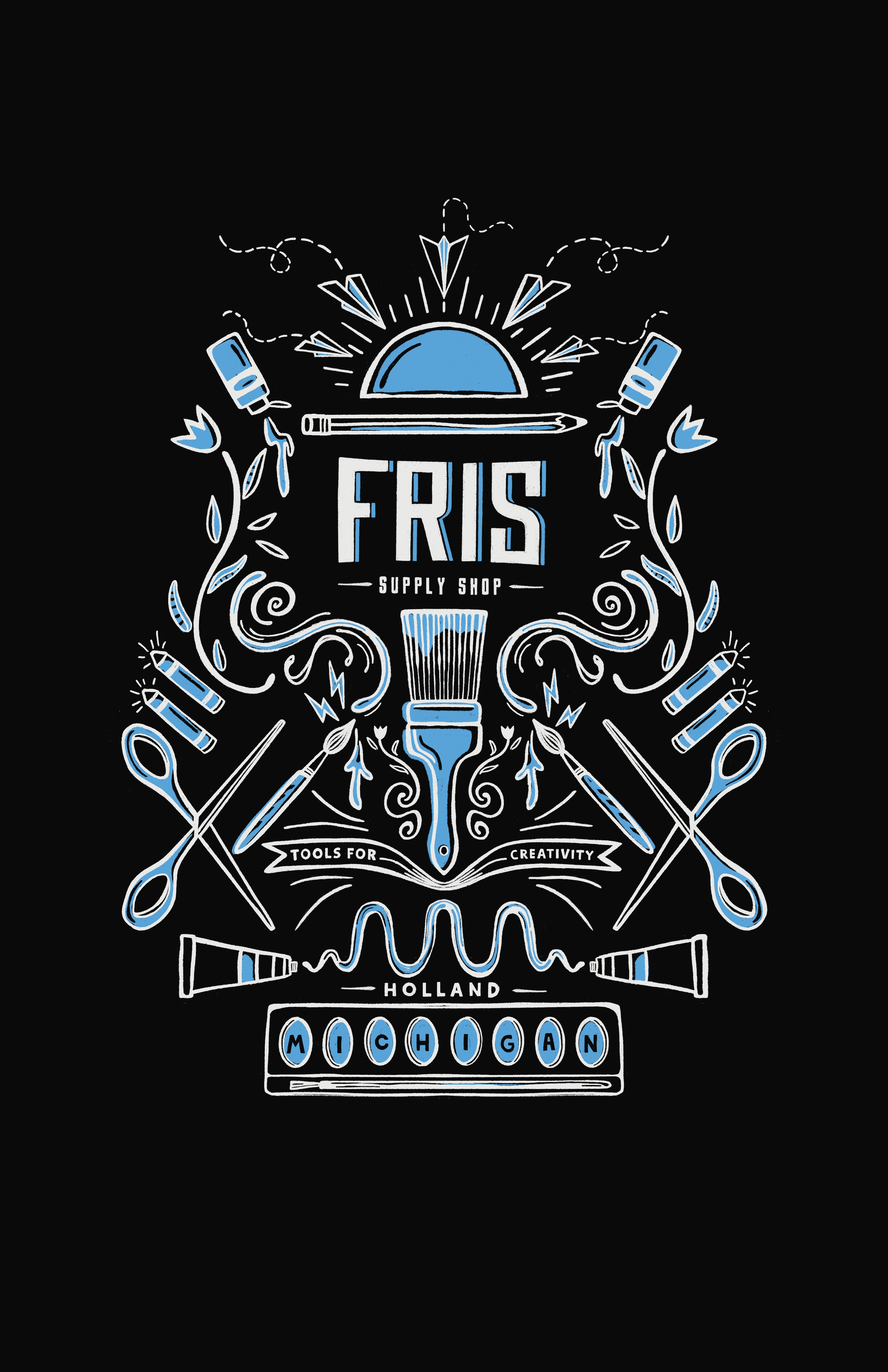 Art Supplies Shope Tee artsupplies chalkboard crayon creativity english holland illustration michigan paint paintbrush