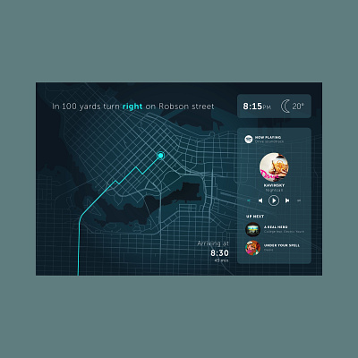 034 #DailyUI Car Interface car app car interface dailyui dailyuichallenge design drive music player ui ui design user experience ux ux design weather
