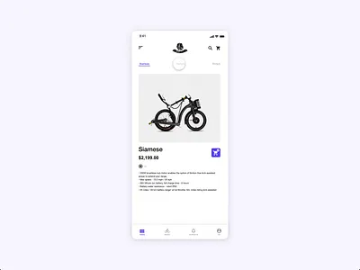 Bicycle app design high fidelity uiux ux