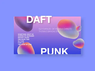 This one's for Daft Punk 3d art adobexd daft punk design graphic design holographic illustration mockup poster typography ui ux vector website design