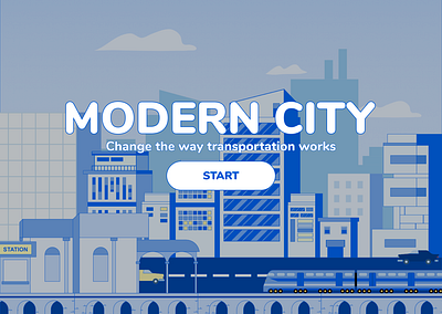 Modern City - Landing Page Illustration affinitydesigner design figma flat illustration typography ui vector vector art