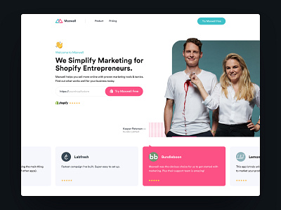 Maxwell - Landingpage Intro carousel followilko landingpage marketing site minimal plugin shopify slider