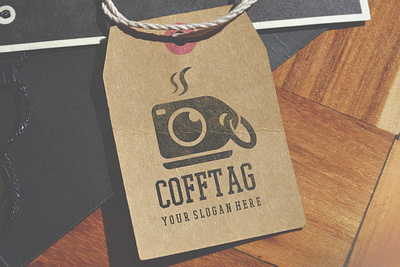 coffe tag app business clean coffee coffee cup design flat icon identity illustration logo tag vector