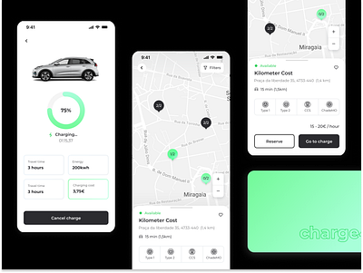 Electric car app app car charge design electric ui ux